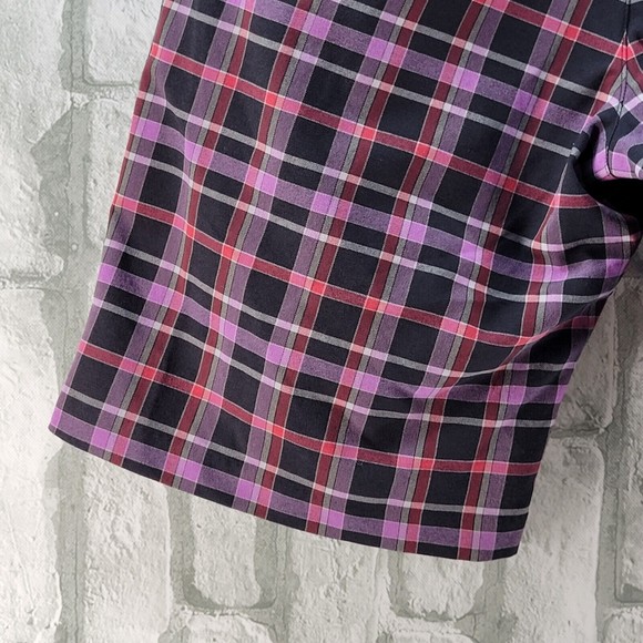 Adidas Golf Shorts Mens Size 32 Inseam 11" Plaid Polyester Athletic Purple Loud - Picture 9 of 11